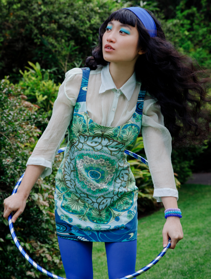 Megan Li Ying Tang wears VERSACE, HOSS, KYLIE BAND and LEVAO in FLOWER OF TROUBLES for PINNK Fashion